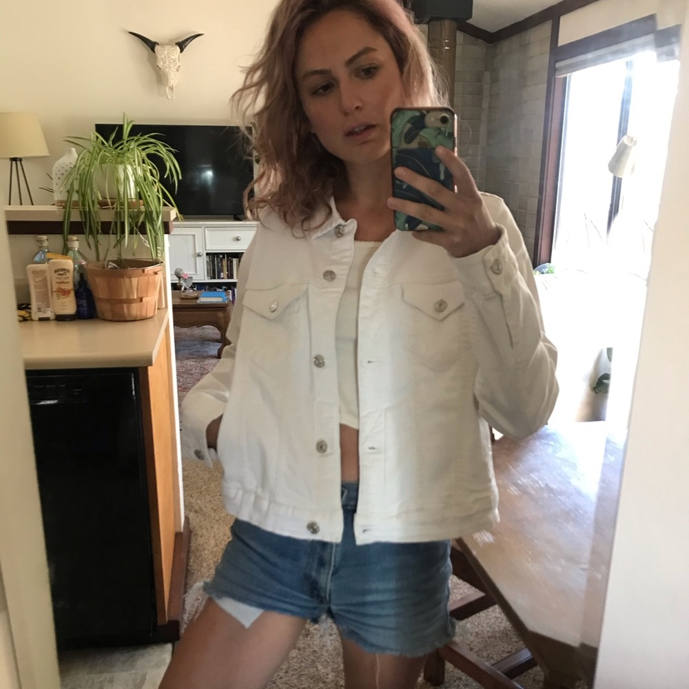 Mango White Jean Jacket